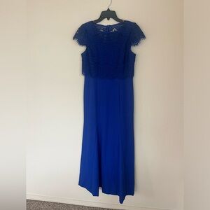 Alex Evenings Cobalt Blue Crepe Evening Gown